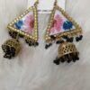 Pink Daisy Triangle Jhumkas