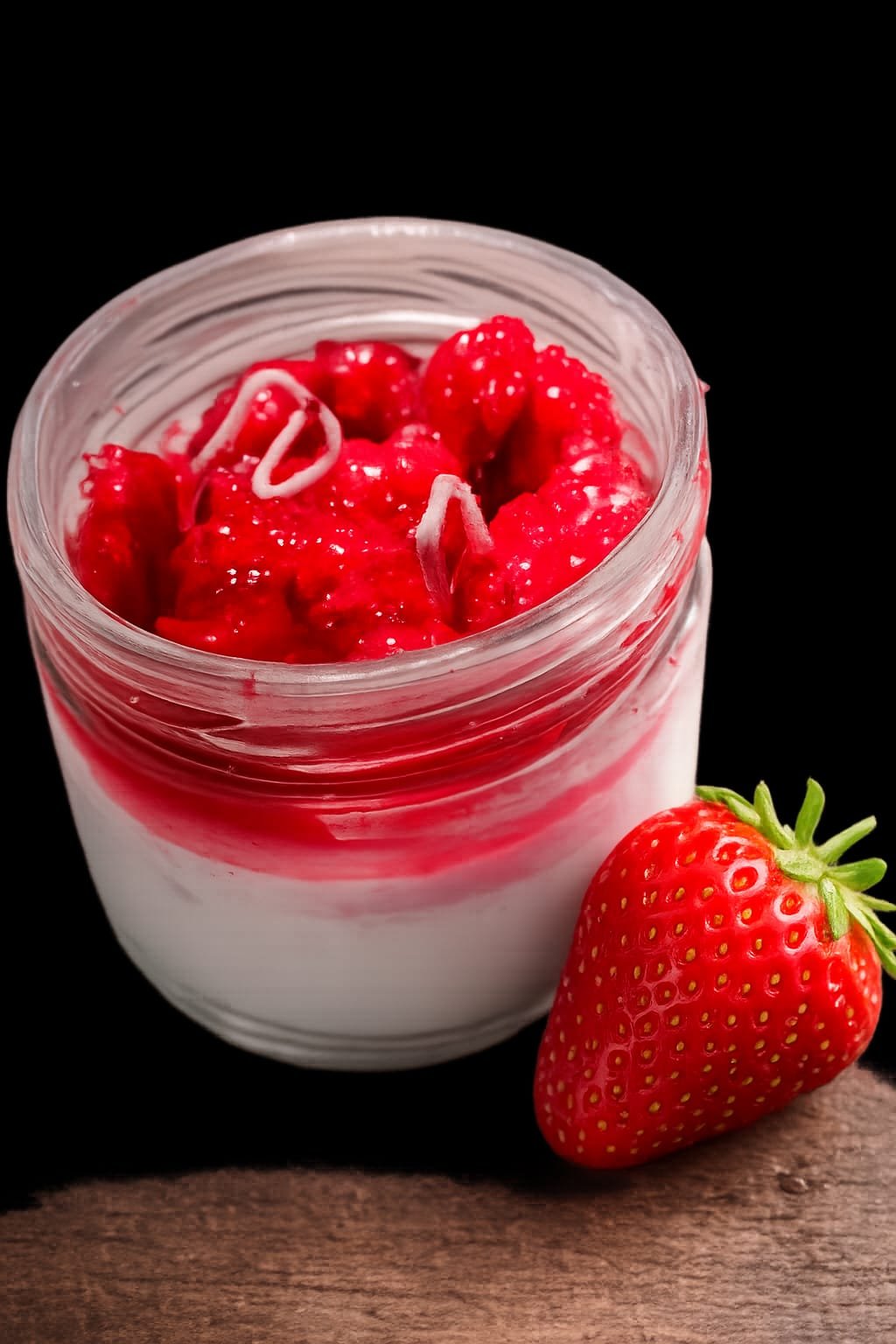 Strawberry Scented Jar Candle, Handcrafted Fragrance Candle for Home Decor and Gifting