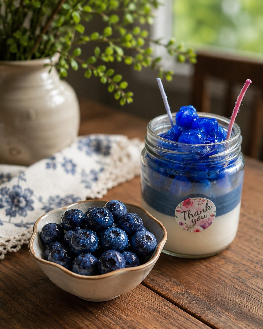 Bluebeery scented jar candle