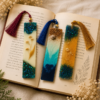 Set of 3 Handmade Resin Bookmarks – Floral & Ocean Inspired Premium Bookmarks with Tassels